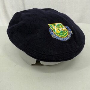 Kangol Navy Blue Wool Cashmere Newsboy Golf Old St Andrews Crest Patch Cabbie